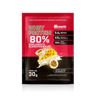 1x DOSE Whey Protein Concentrado 80% Sachês de 30g – Growth Supplements Mousse de Maracujá