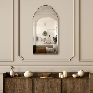 Espelho Grande Decorativo Orgânico 60x110cm Lapidado Luxo Lavabo Quarto Sala Banheiro Escritório