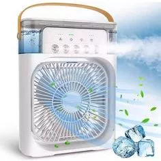 Mini Ventilador Portátil Climatizador Umidificador com Luz Led Usb