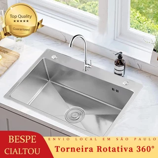 Cuba Inox Escovado Quadrada 55×45×21cm /75×45×21cm Gourmet Com Acessórios-Entrega logo que possível