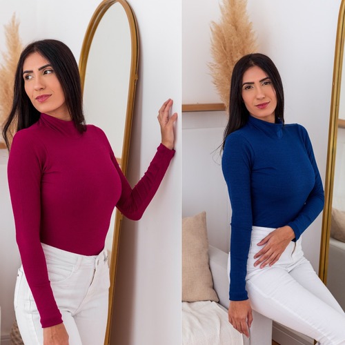 Blusa de Frio Grossa Feminina Manga Longa Inverno Lã Trico Tecido