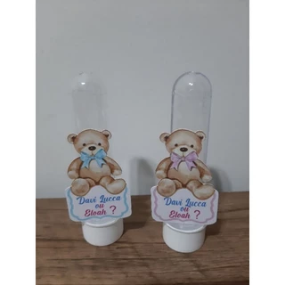 Kit 40 tags de ursos chá de revelação personalizadas para tubetes/ Urso Chá de Revelação