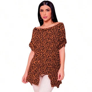 Blusa Ciganinha Ombro A Ombro Blusa Manga Curta Soltinha Bata Blogueira Gola CANOA VERÃO