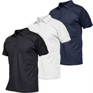 Kit 5 Camisa Gola Polo Masculina Básica Poliéster Piquet