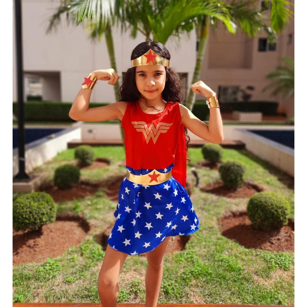 FANTASIA INFANTIL MULHER MARAVILHA - MENINAS | Shopee Brasil