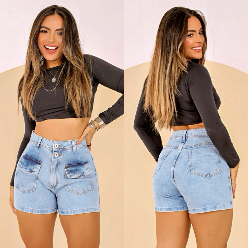 Lindos shorts discount jeans cintura alta