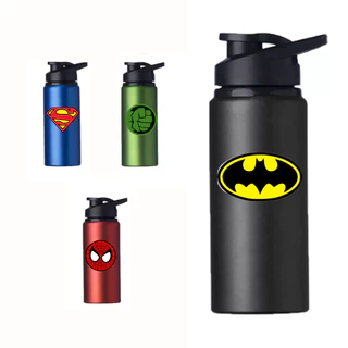 Garrafa Squeeze Alumínio 600ml Academia/escola - Super Heróis Hulk, Super Man, Batman, Homem Aranha, Homem de Ferro