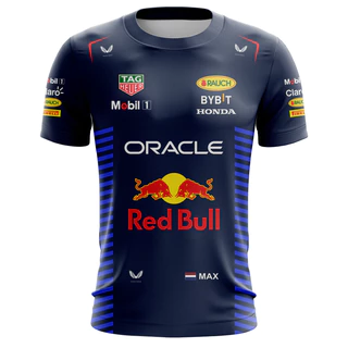 Camisa Max Verstappen temporada 2024 F1 azul corrida proteção UV