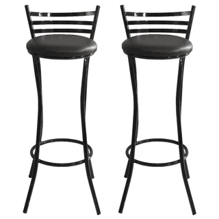 2 Cadeiras Banco Redondo Alto para Bar Balcão Bistrô Jardim Varanda Área Externa Cozinhas 92x33cm