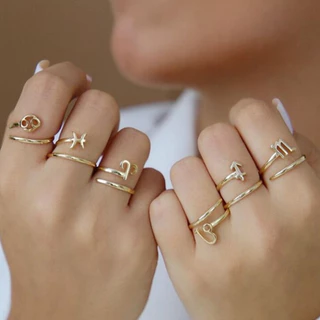 Anel Signo Ajustável Banho Ouro 18k