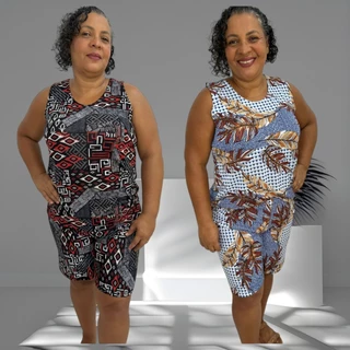 KIT 2 CONJUNTO Plus Size Feminino Senhora Liganete Casual Leve