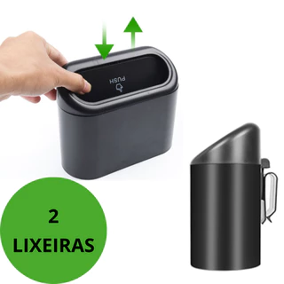 Kit 2 Lixeiras Automotiva Universal Lixo Para Carro Uber 99 Taxi Encaixe A Prova D
