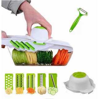 Mandoline Slicer Nicer Fatiador Cortador De Legumes 6 Em 1 Cores Variadas