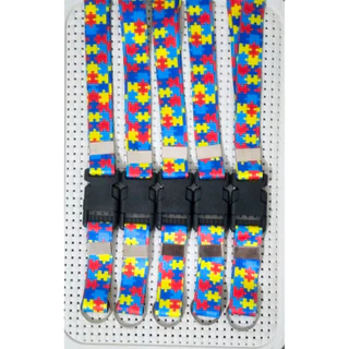 Kit 10 cordões para Crachá Autismo Autista engate