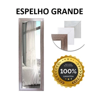 Espelho Decorativo Corpo Inteiro 102x32cm Espelho Grande Espelho para Quarto de Parede Grande Com Moldura de Madeira Retangular