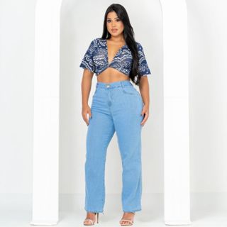 Calça Wide Leg Feminina Clara Básica