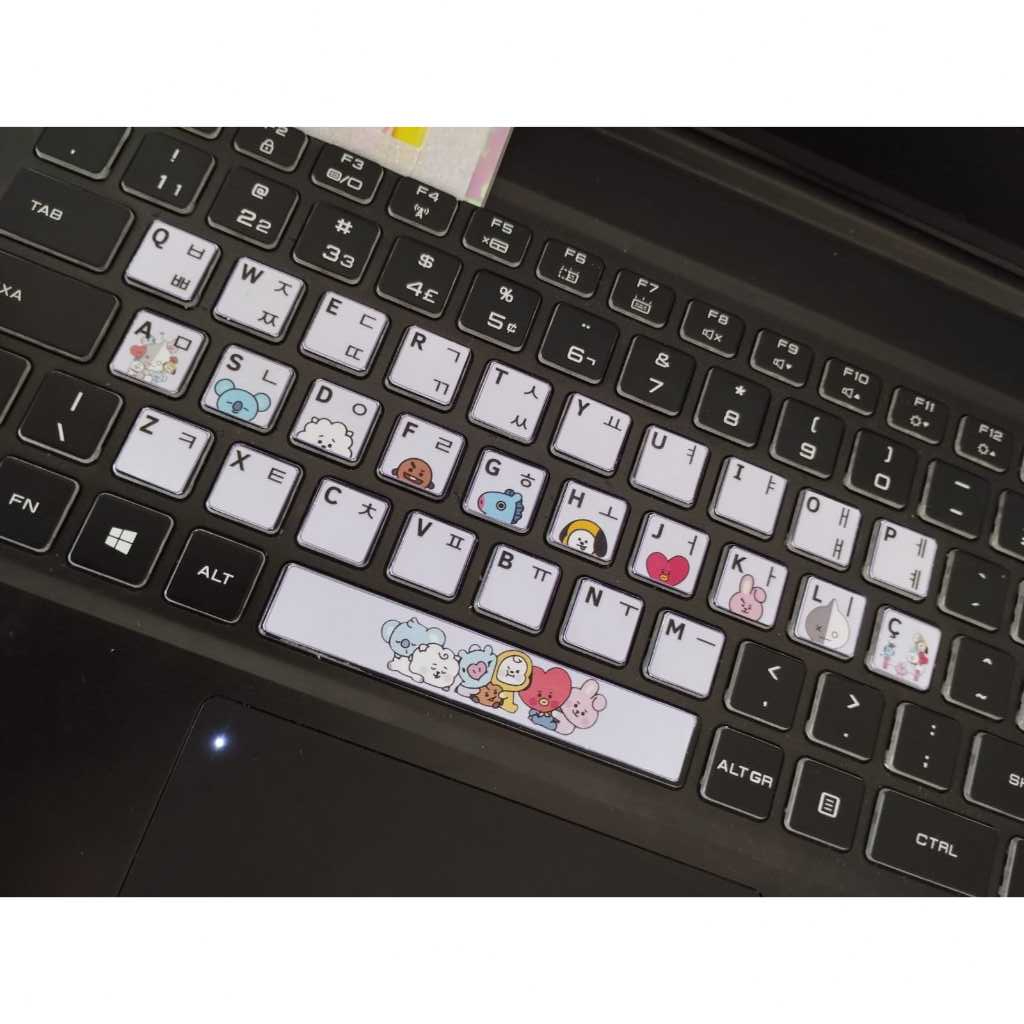 Adesivo de teclado Alfabeto coreano hangul BT21 e Personalizado Kpop Idol