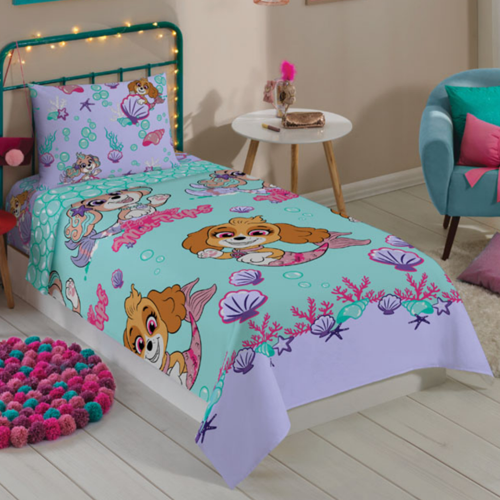 Jogo De Cama Infantil Personagens Patrulha Canina Skye Sereia | Shopee ...
