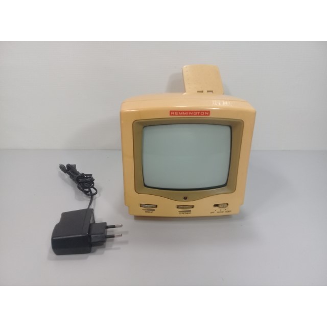 Mini Teve Monitor Remmington Portátil P&b Funciona Leia
