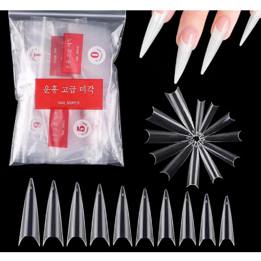 Unha Tips Vamp tradicional 500 Unidades Manicure Alongamento Leitosa ou ...