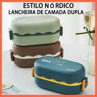 Marmita Lancheira 2 Andares Box Bento 850ml Dupla Camada Grande Capacidade - Plástico Multifuncional