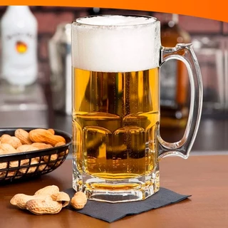 Caneca Cerveja Chopp Em Vidro 1 Litro Estilo Alemã Gigante