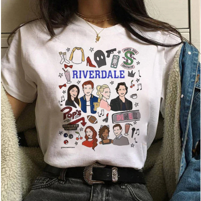 Camiseta Algodão Estampa Riverdale T-shirt Simples Confortável