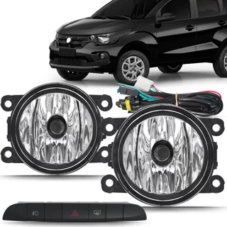 KIT FAROL DE MILHA DO FIAT MOBI 2016, 2017, 2018, 2019, 2020 e 2021, COM BOTÃO ORIGINAL DA FIAT
