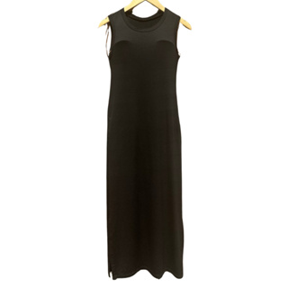 VESTIDO LONGO MOLETINHO ESTILO REGATA - PRETO