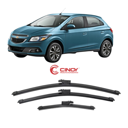 Kit 3 Palhetas Limpador De Parabrisa Dianteiro + traseiro Gm Chevrolet Onix 2012 2013 2014 2015 2016 2017
