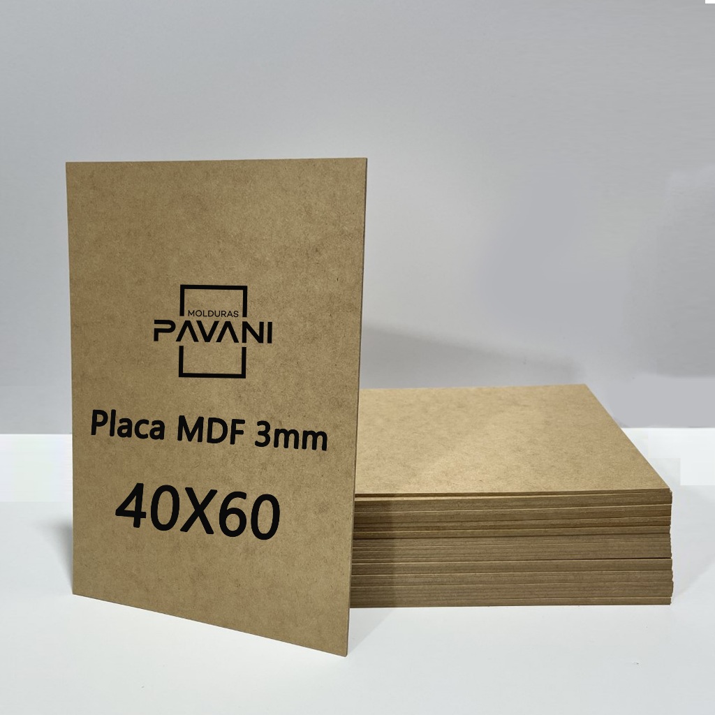 3 UNIDS PLACA MDF CRU 3MM 40X60 P/DECORAÇÃO E ARTESANATO