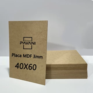 3 UNIDS PLACA MDF CRU 3MM 40X60 P/DECORAÇÃO E ARTESANATO