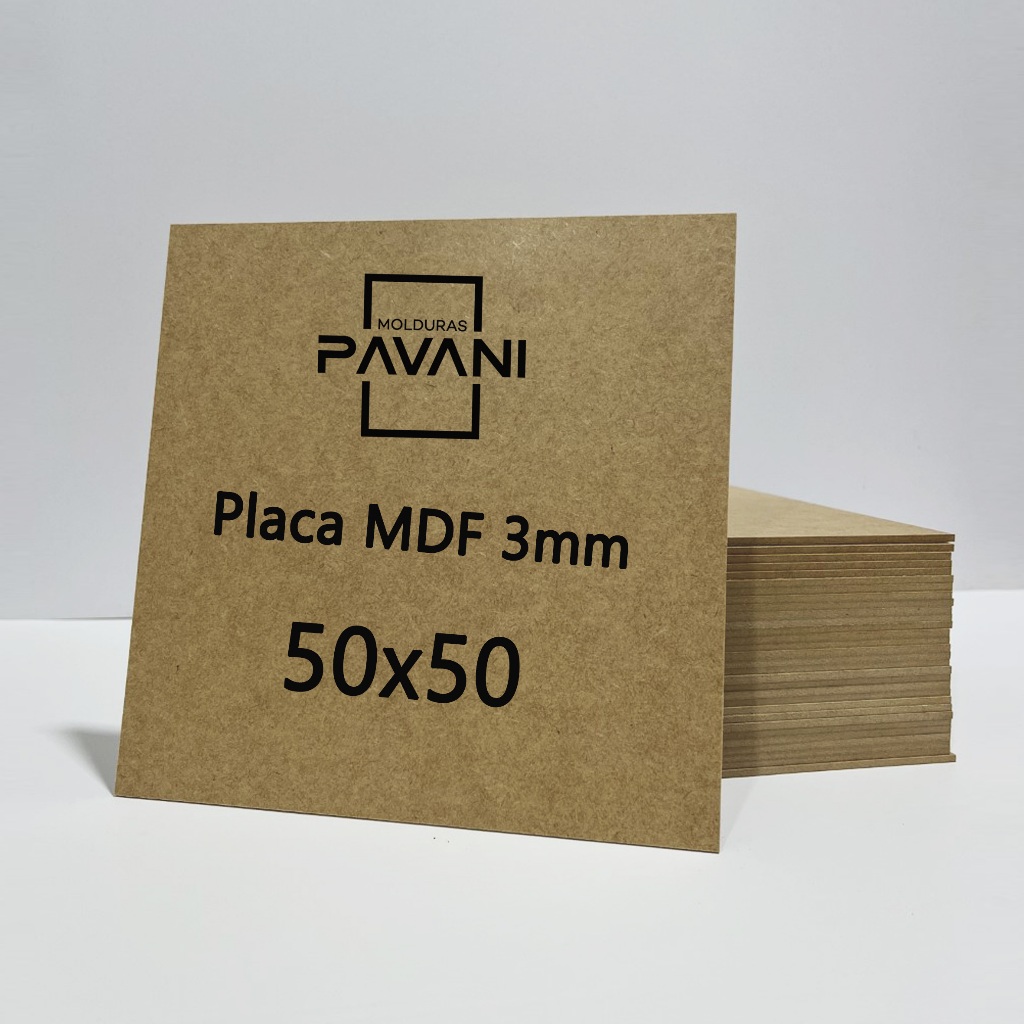 5 UNIDS PLACA MDF CRU 3mm 50X50 P/DECORAÇÃO E ARTESANATO