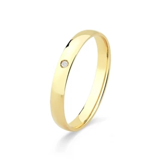 Aliança de Ouro 18k 2.8mm com Diamante Anatômica em Oferta na Shopee