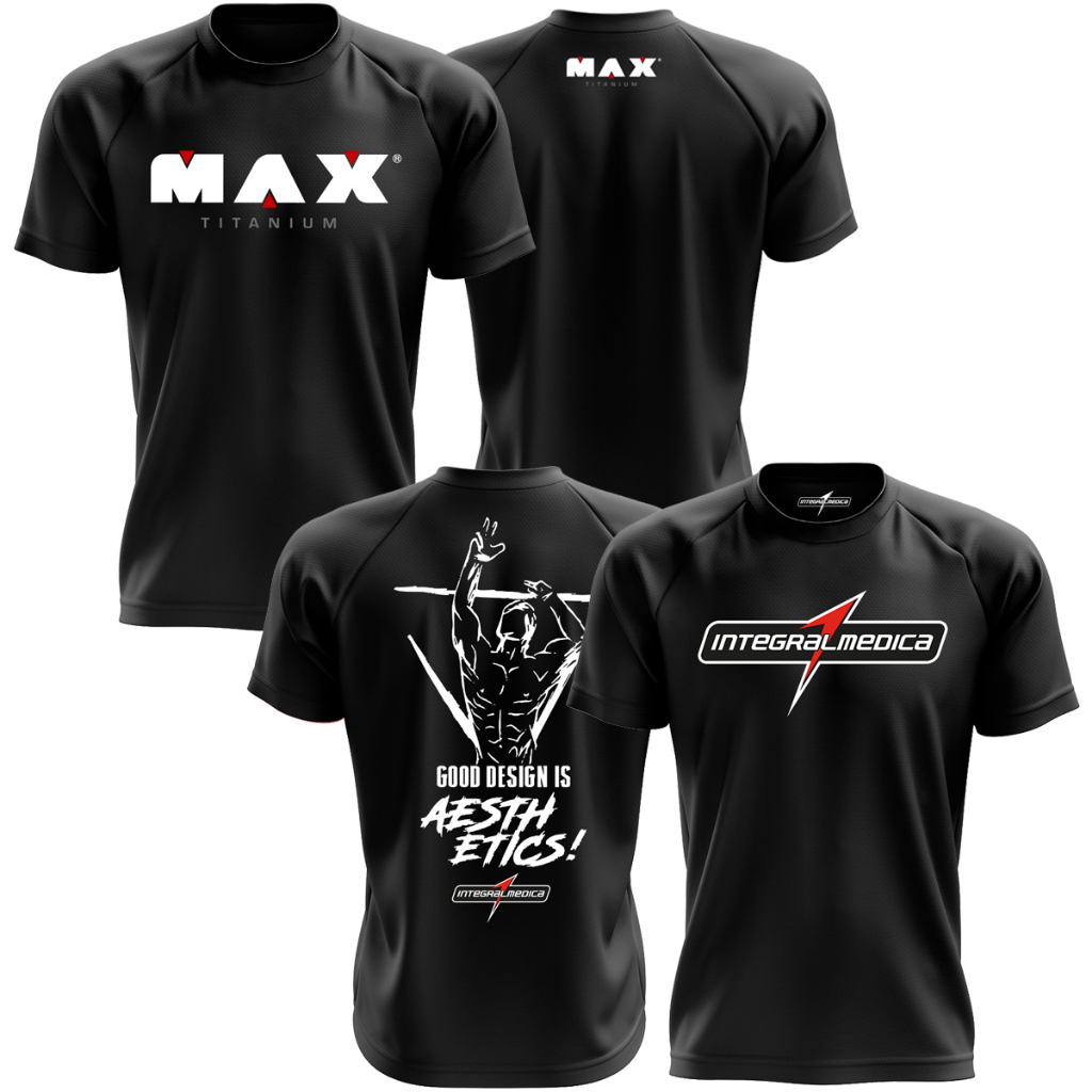 Kit 2 Camisas Integralmedica ZYZZ e Max Titanium - Preta Academia Treino Esportiva