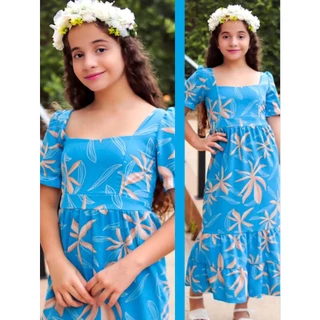Vestido Infantil Longo com Manga Cigana - Tecido Leve e Confortável - Elegância e Conforto para Pequenas Princesas