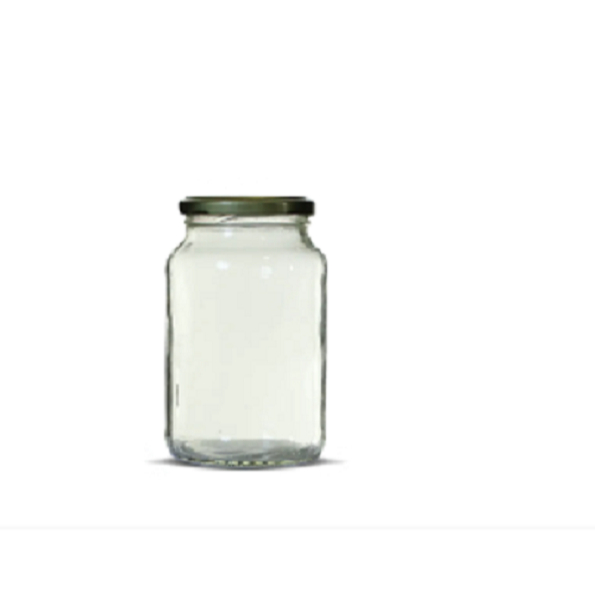 Pote 600 ml de vidro com Tampa Metálica Dourada - Unitário