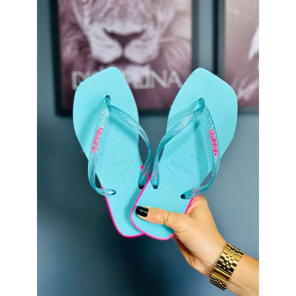 Chinelo havaianas Quadrado Slim Square Verão Cores Florescentes ENVIO ...