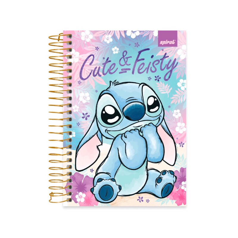 Caderno 1/4 Capa Dura Espiral 80 Folhas Disney Stitch