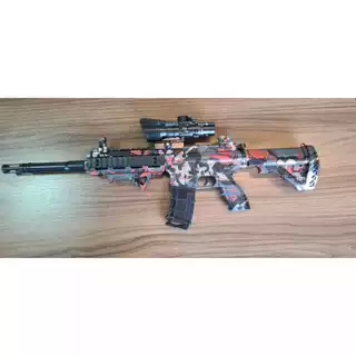 Lançador GRANDE de Orbeez Bolinha de Gel Tipo Nerf M416 - Camuflado Vermelho