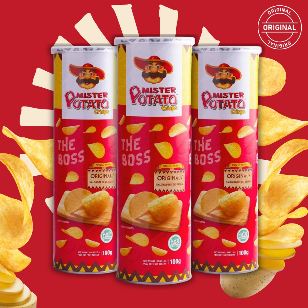 Combo 3 Batatas Mister Potato Chips Original Importada 100g cada