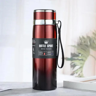 Garrafa Inox Térmica Com Infusor De Água Café Parede Dupla Com Alça Vacuum