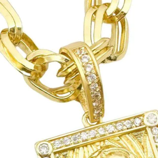 Contra Argola Ouro Cravejada Passador Pingente 1,3cm Banhado a Ouro em Oferta na Shopee