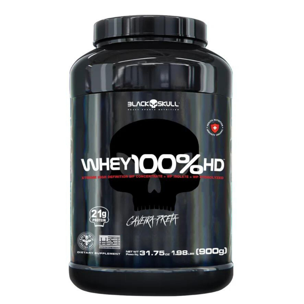 Whey 100% HD Whey Protein Refil/Pote 900g - Black Skull