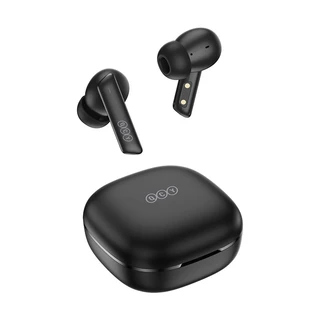 Fone de Ouvido Sem Fio QCY HT05 MeloBuds Bluetooth TWS 5.2, Cancelamento de Ruído Ativo ANC - Preto e Branco