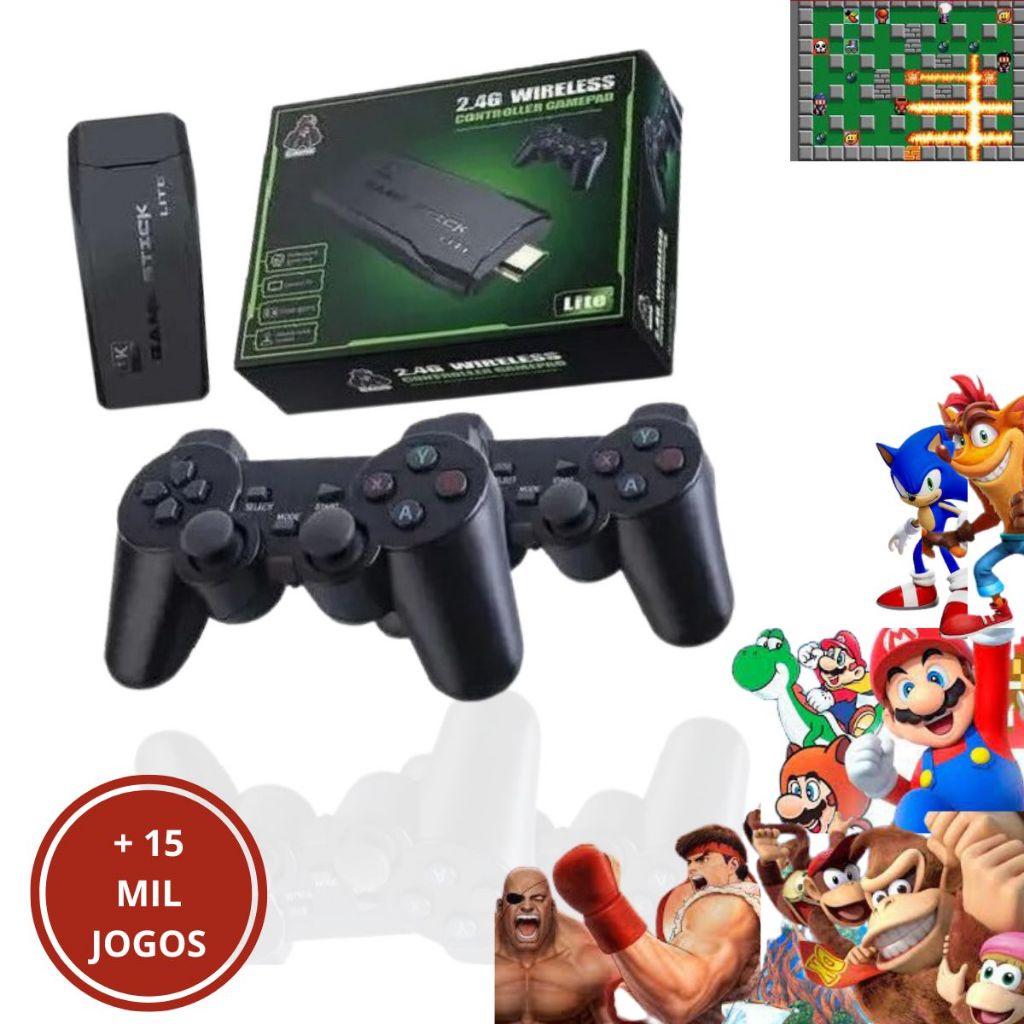 Video Game Retro Com 15000 Mil Jogos 4k Clássico Stick Ps1 /md /atari /mame /sfc /fc /gba /gb /gbc Sem Fio Vídeo Game Console Equipped