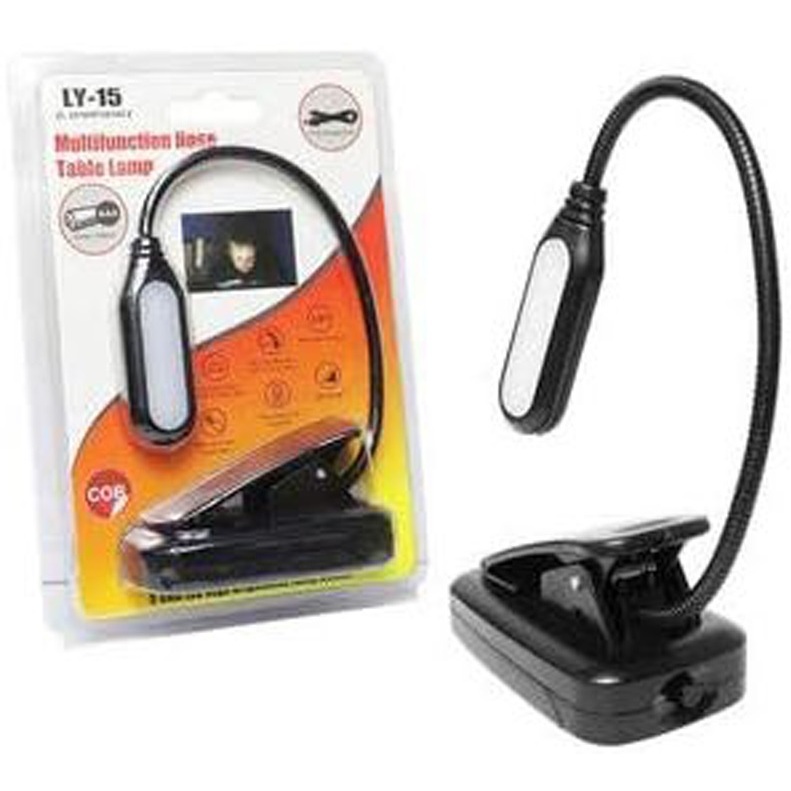 Luminária Luz Led Mesa Base Leitura Prendedor Clips Livro Flexível