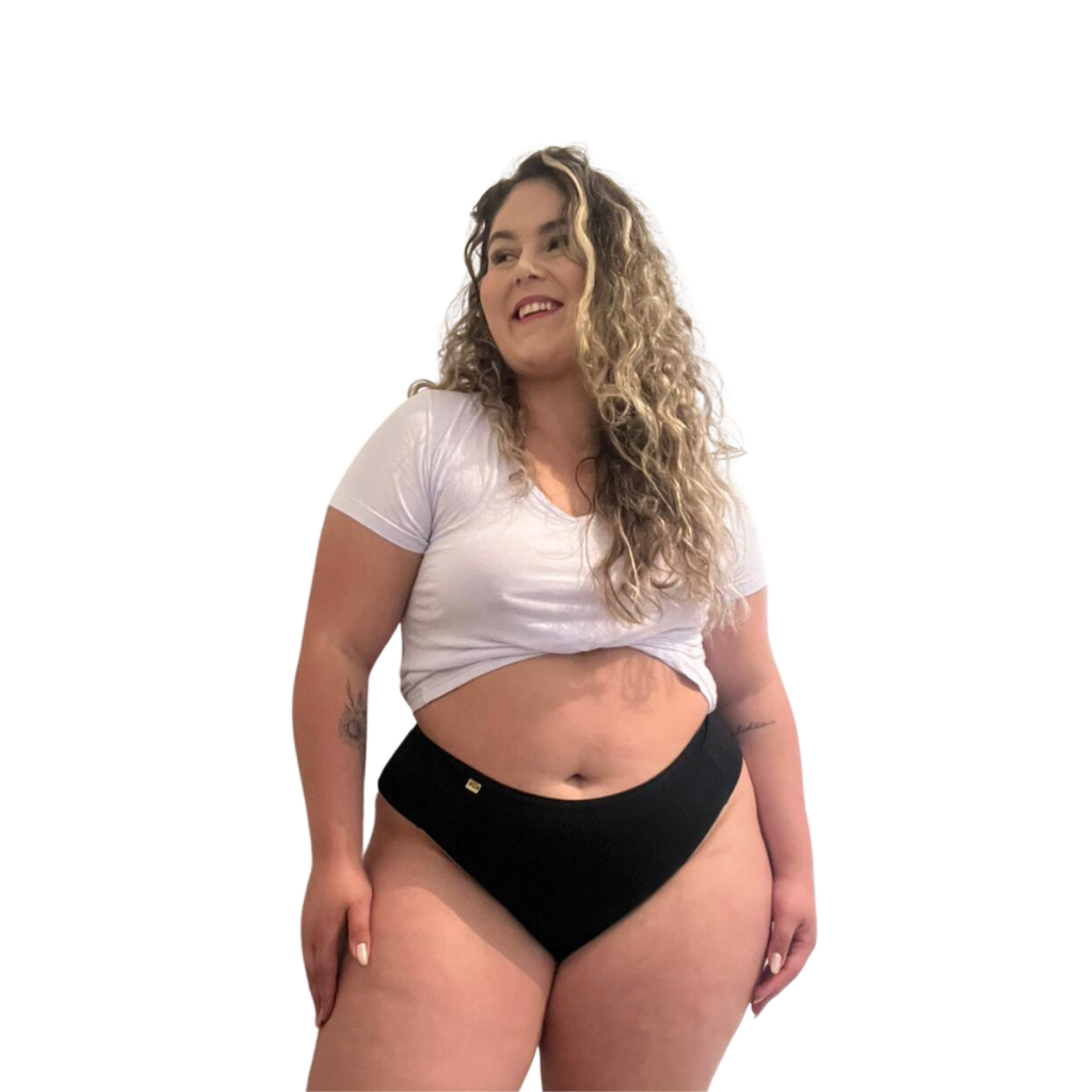 kit 5 tangas plus size laterais larga calcinha pala dupla moda gordinhas  lisas ViDa lingerie