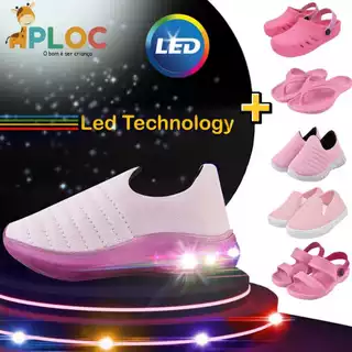 Kit 2 pares: Tênis Ploc LED26 Anatômico Calce Fácil  + Produto Adicional Ploc a sua escolha - ROSA em Oferta na Shopee