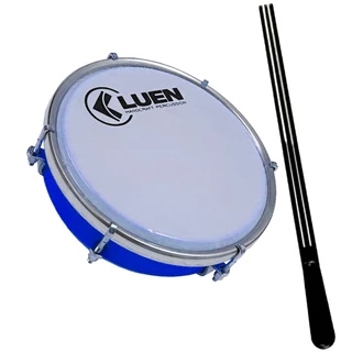 Tamborim 6" Polegadas Abs Luen Pele Leitosa Com BAQUETA + Chave de Afinação